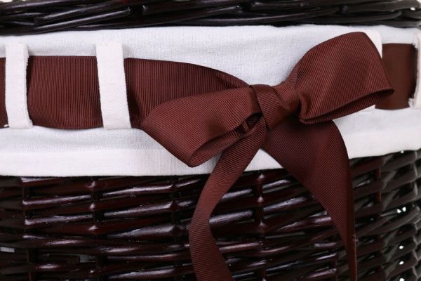 Кошик плетений з текстилем Tony Bridge Basket 38х48 см темно-коричневий HQ13-1RD-2 