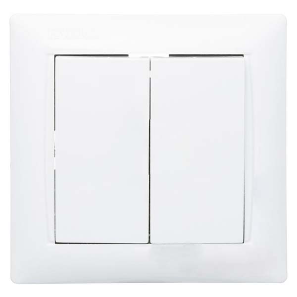 Вимикач двоклавішний без підсвітки 10 А 220В білий 88369