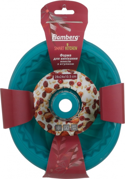 Форма для випікання кексу Magic Ring з втулкою 28х24х10.5 см бірюза Flamberg Smart Kitchen