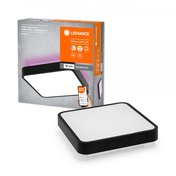 Світильник світлодіодний Ledvance LED SMART WIFI ORBIS SQ BL 35x35 см чорний 
