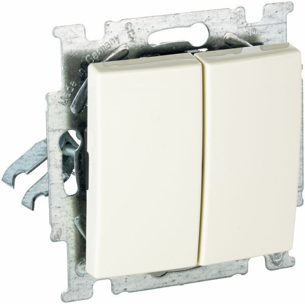 Вимикач прохідний двоклавішний ABB Basic 55 без підсвітки 10 А 230В IP20 кремовий 2006/6/6 UC-92;2006/6/6 UC-92-50