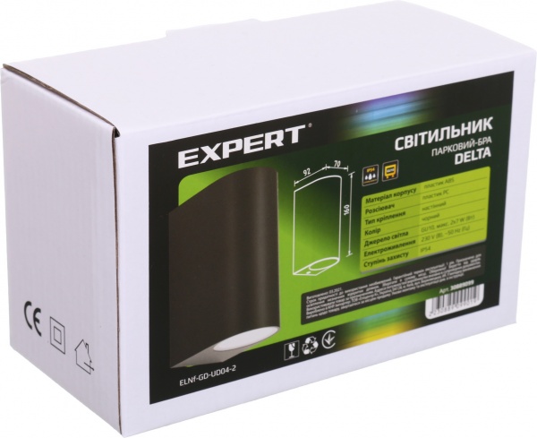 Светильник парковый Expert Light Delta GU10 7 Вт IP54 черный ELNf-GD-UD04-2 