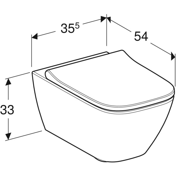 Унитаз подвесной Geberit Smyle Square Rimfree с сиденьем