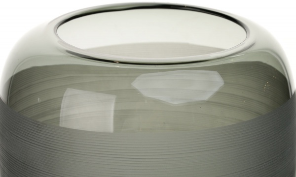 Ваза скляна морозний сірий Luxio d17 h15 см Wrzesniak Glassworks