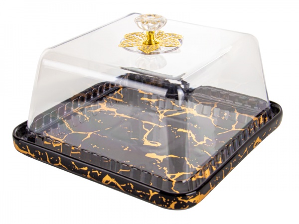 Блюдо з кришкою Marble Black 926-008 Lefard 