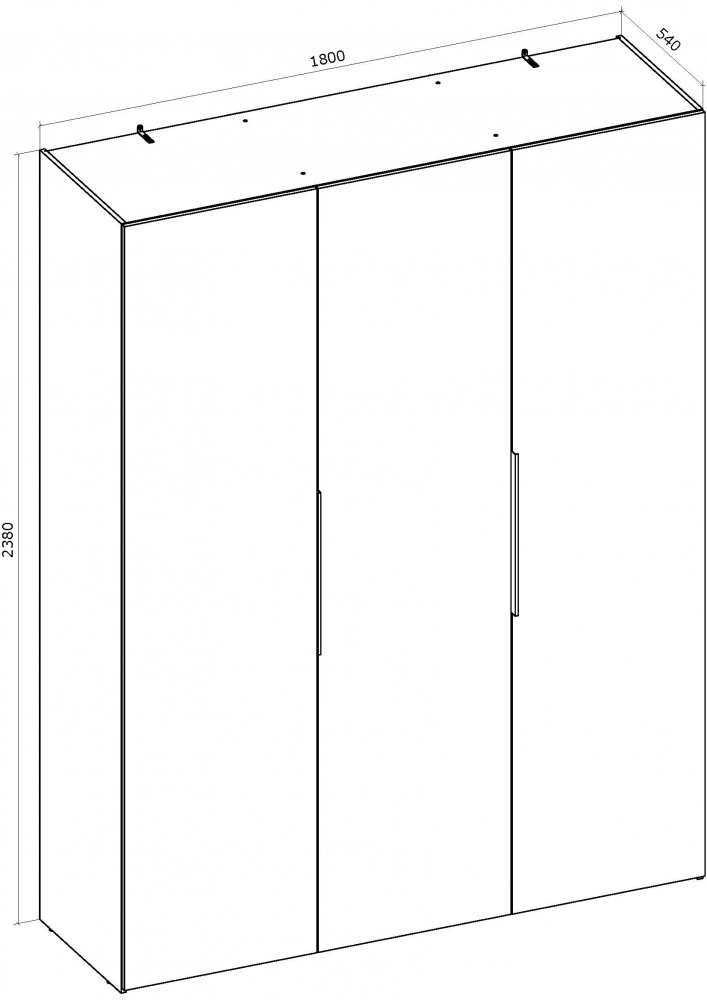 Шкаф Грейд Focus система WingLine L Hettich 2380х1800х540 мм графит