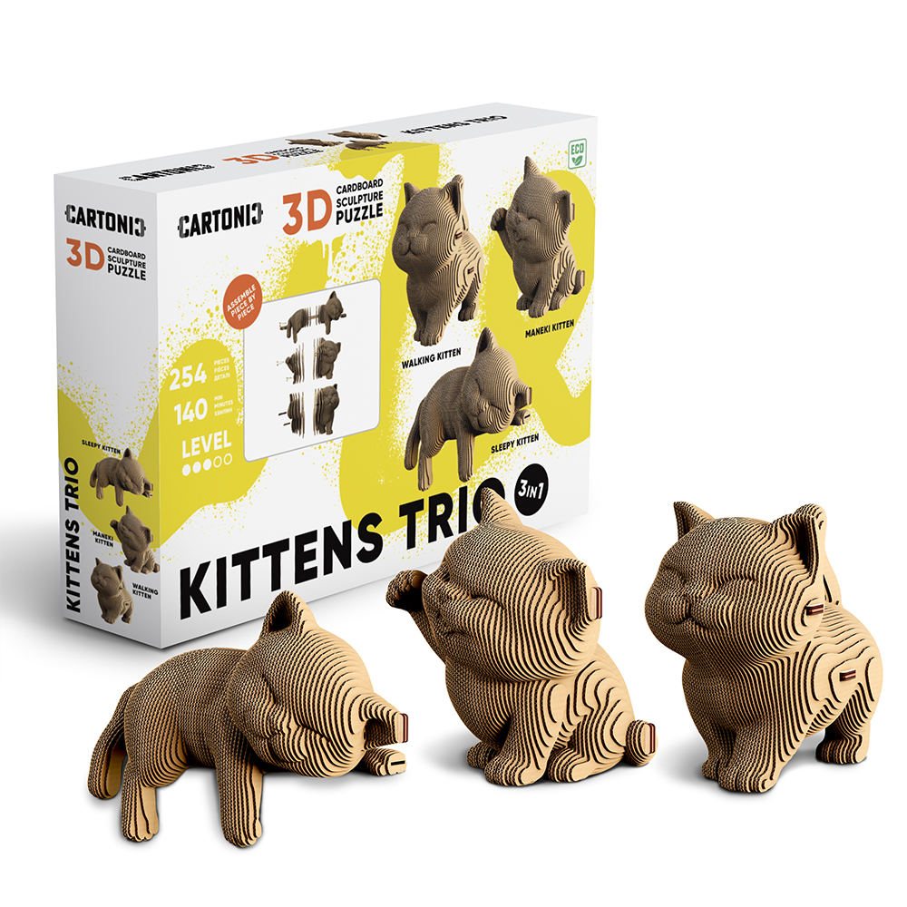 Конструктор картонний Cartonic 3D Puzzle KITTENS TRIO CARTKITTENS