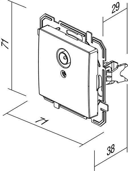 Розетка TV кінцева TEM Logiq TVR 0dB білий KQ10PWXO-U