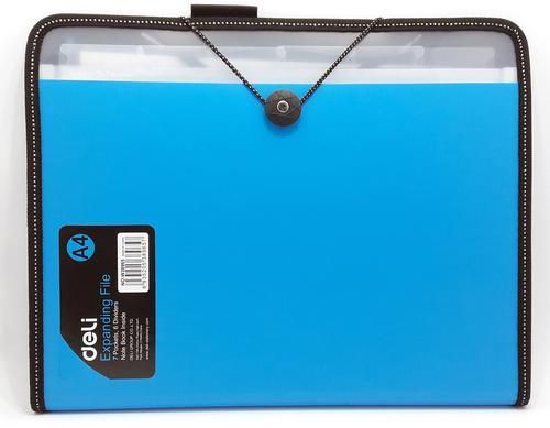 Папка-портфель 38965W А4 7 отделений с блокнотом синий Deli