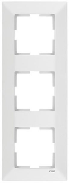 Рамка тримісна Viko Meridian 85x225 мм вертикальна білий 90979023-WH