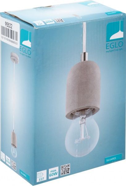 Подвес Eglo Silvares 1xE27 серый 95522 