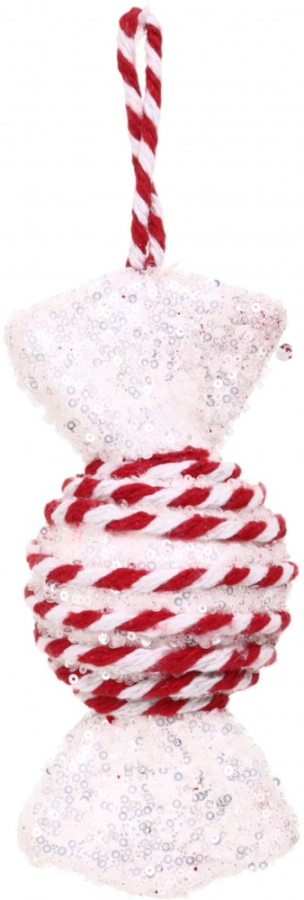 Декорация новогодняя Китай Карамелька YE2932 19 см белый с красным