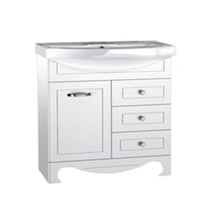 Тумба с умывальником Аворио 70 белый глянец