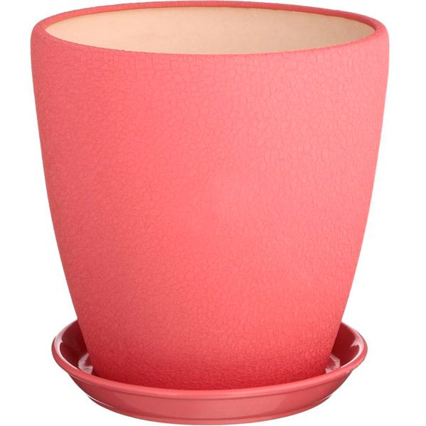 Горщик керамічний Оріана-Запоріжкераміка Грація №1 шовк рожевий серпанок круглий 10л рожевий (056-1-063) 