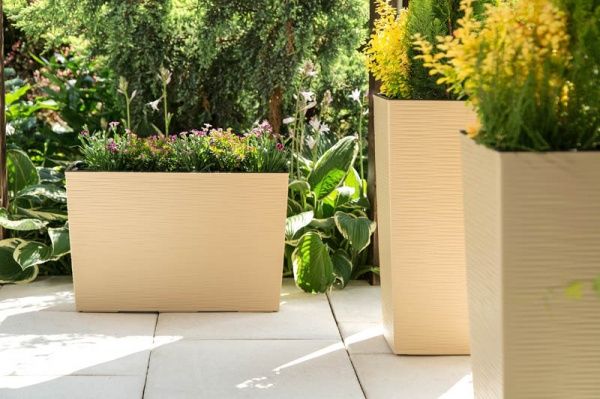 Горшок для цветов Lamela Вербена долото прямоугольный 37,5л капучино 