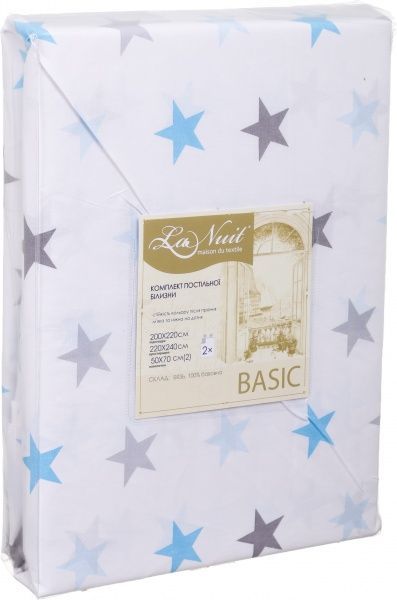 Комплект постільної білизни Basic 2 білий із принтом La Nuit 
