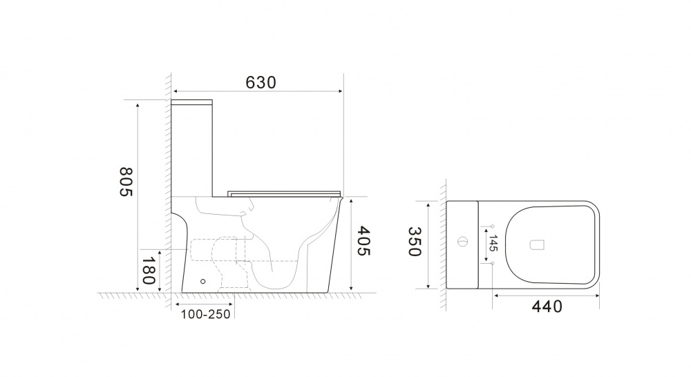 Унитаз-компакт Rapal Smaland Rimless, с сиденьем soft-close