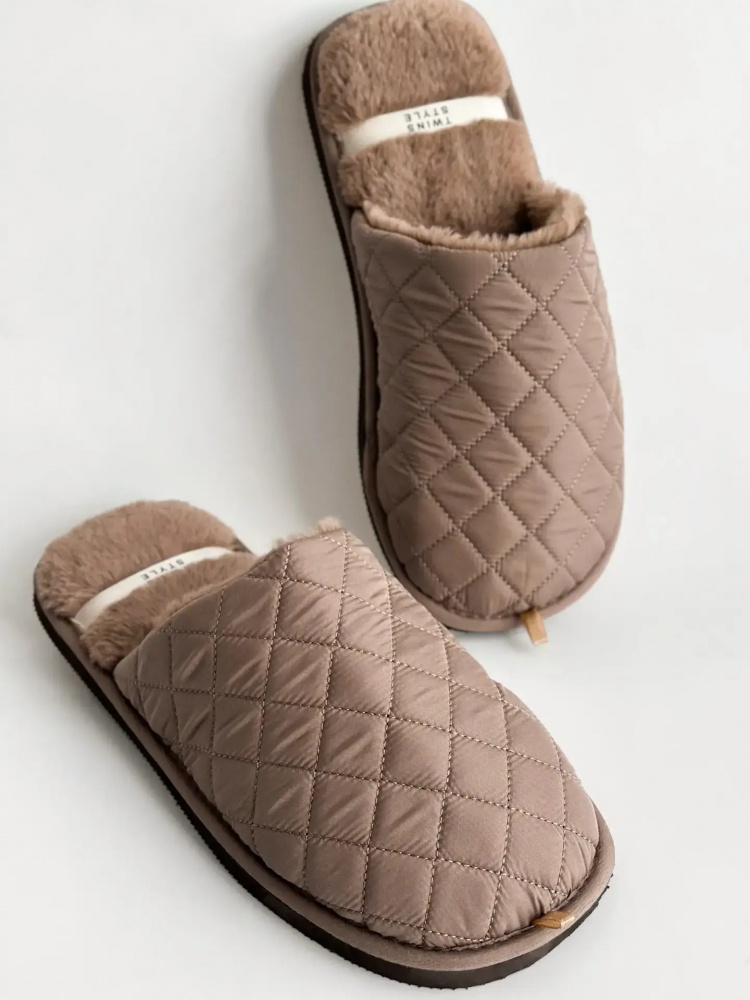 Тапки домашние Twins HS-LUX стеганные 15887 р.44/45 коричневый