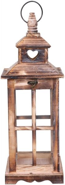 Подсвечник-фонарь Сидней деревянный 16x16x46 см