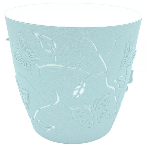 Горщик пластиковий Alyaplastik 3D NO:2 круглий 1,4 л блакитний 