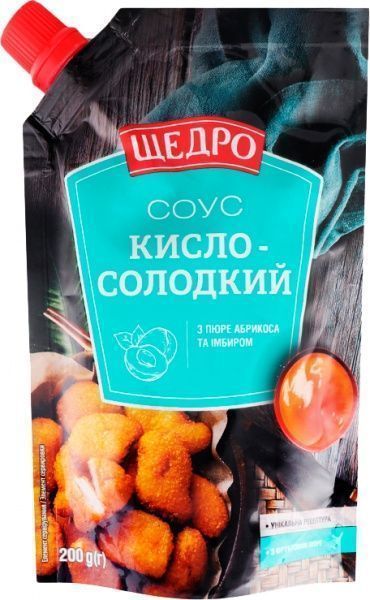Соус ТМ ЩЕДРО Кисло-солодкий 200 г 4823097407615