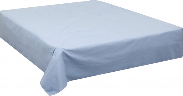 Простынь 2.0 Basic Весенние листья премиум 220x240 см голубой Luna 