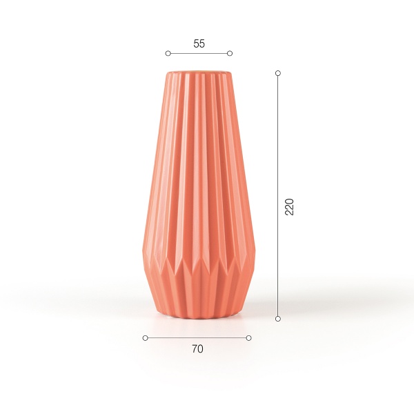 Ваза пластиковая MVM DH-FLOWERS-06 CORAL 22 см 