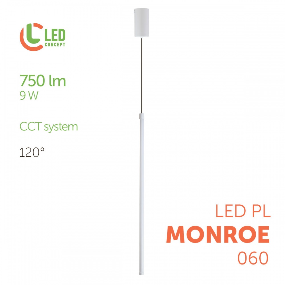 Підвіс LED CONCEPT PL MONROE 060 1x9 Вт білий