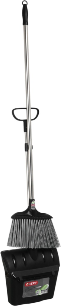 Комплект для уборки пола совок и щетка складные черный Profi OBERY 103 см