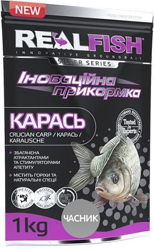 Прикормка RealFish 1000 г чеснок карась