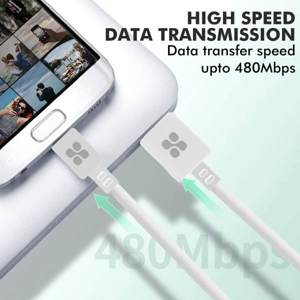 Кабель Promate USB – microUSB 1,2 м білий (microcord-1.white) 