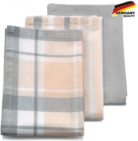 Набір рушників кухонних Pasado 65х45 сіро-рожевий 3 шт. 45x65 см Kela сірий/рожевий 