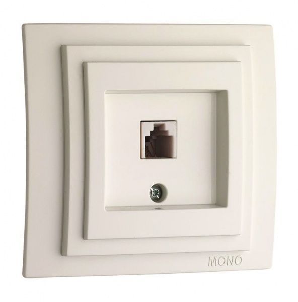 Розетка телефонна Mono Larissa 623K CAT3 крем 103-171705-124