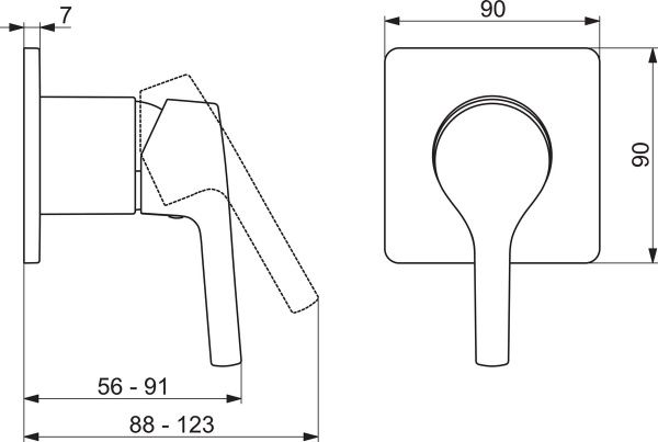 Змішувач для душу Oras прихованого монтажу Saga Style 3983H