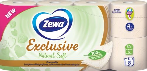 Туалетная бумага Zewa Exclusive Natural soft четырехслойная 8 шт.