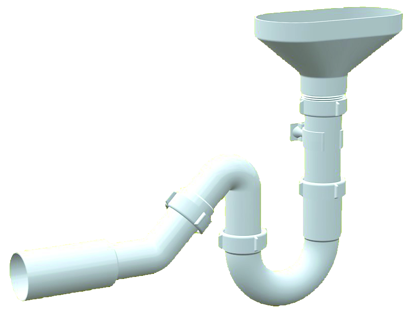 Сифон для кухонной мойки ScandiSPA прямоточный с разрывом струи с редукционным патрубком 135º