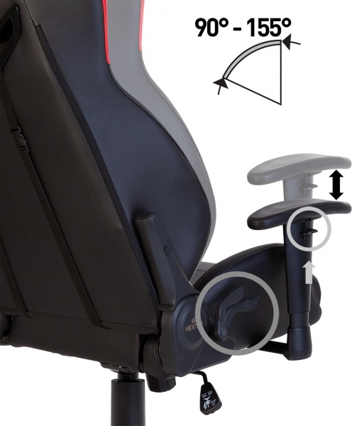 Кресло Nowy Styl HEXTER MX R1D TILT PL70 ECO/02 BLACK/RED FR черный/красный 