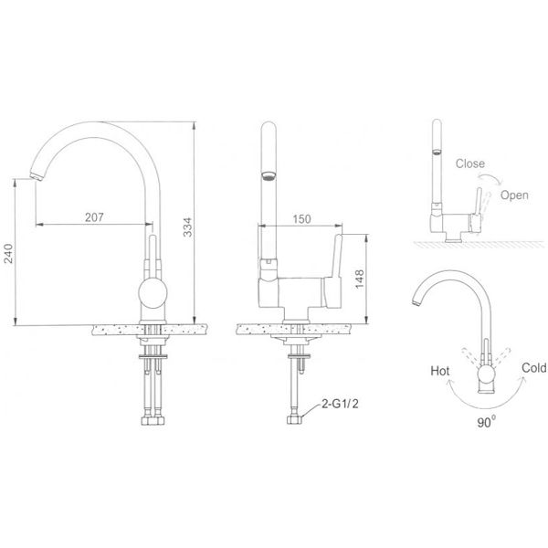 Смеситель для кухни EGO Slim F0510401101