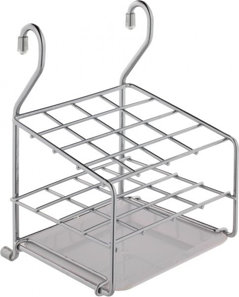 Тримач столових приборів з пластиковим піддоном Sakura® KS-2007 149х150х222 мм хром