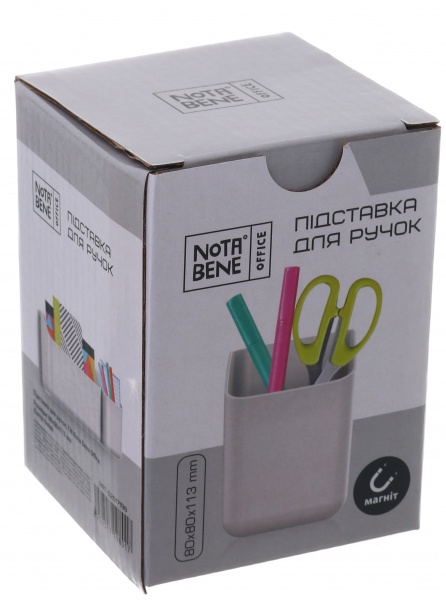 Подставка для ручек 80х80х113 мм белая Nota Bene