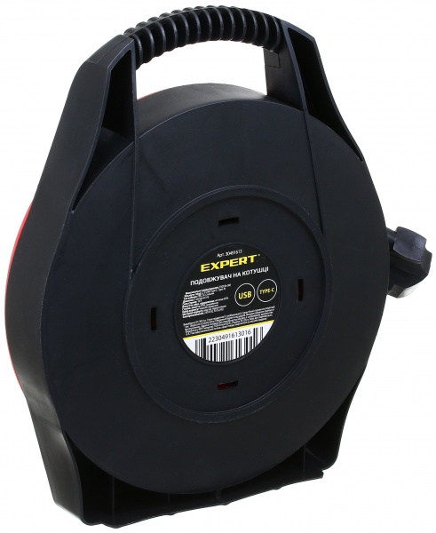 Удлинитель Expert на 1 кот. 2 USB с заземлением 3 гн. черный с красным 5 м BNG-OXP-17BU2