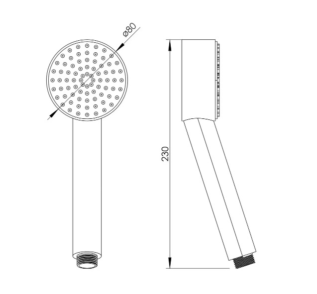 Ручний душ RJ 80 мм, 1 режим, блістер, хром