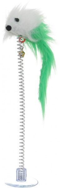 Игрушка для котов мышка на пружине 19 см