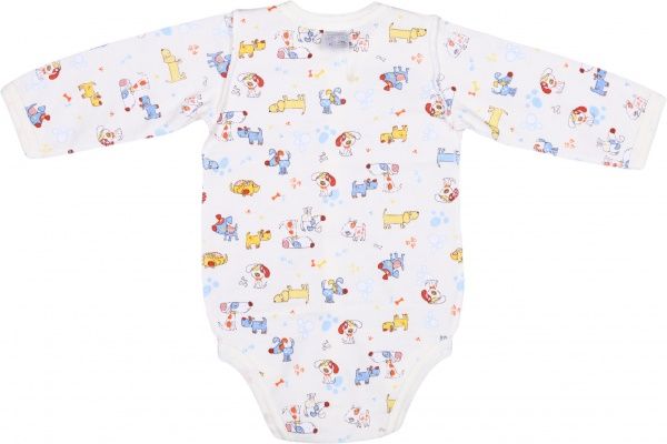 Полукомбинезон для девочки Татошка Собаки р.56 белый с принтом 14651глсбк 