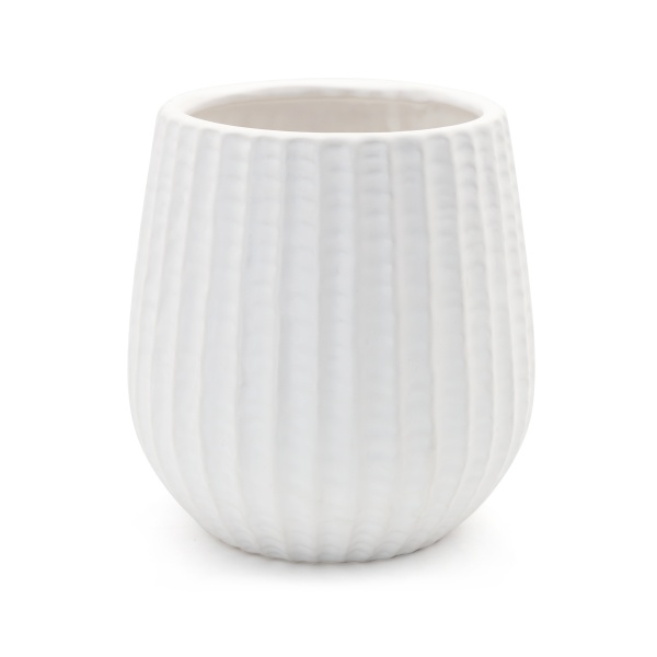 Кашпо керамічне МВМ DH-FLOWERS-25 M WHITE 16,5 см Білий 