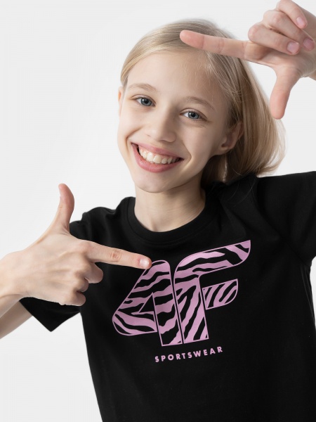Футболка 4F TSHIRT F1007 4FJSS23TTSHF1007-20S р.152 черный