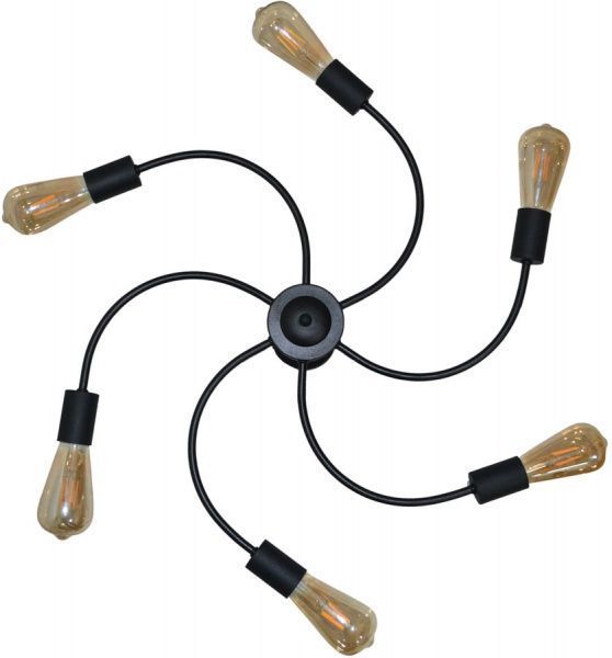 Люстра стельова Геотон Стельовик ГЕОТОН НПБ 02-6х60-921 Стеко 6 6x60 Вт E27 чорний 