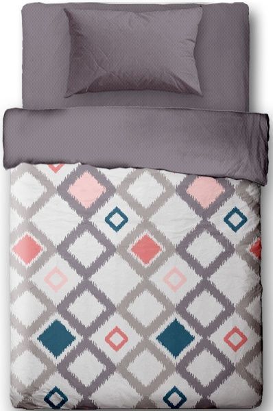 Комплект постельного белья Modern Rhomb 1,5 серый с рисунком Ibodo 