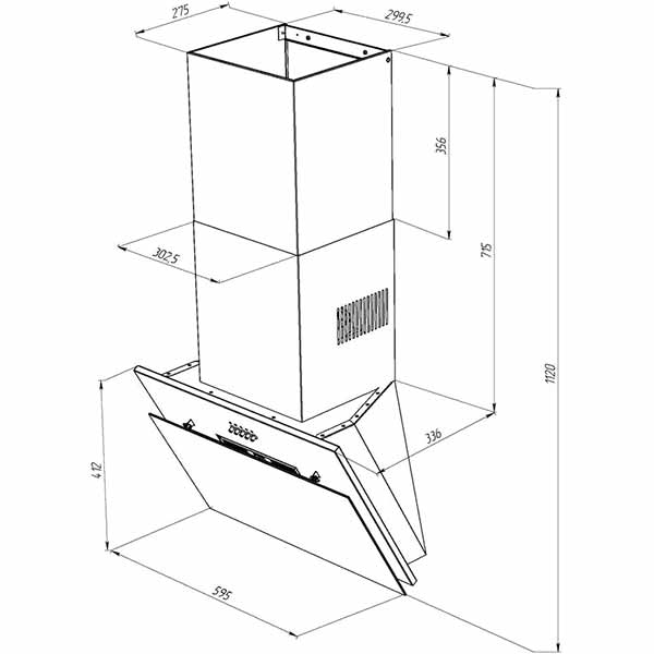 Витяжка Pyramida NR-MG 60 (1000) M BL