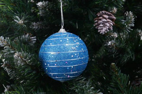 Шар новогодний Shunda пенопластиковый 100 мм синий SDA200610T